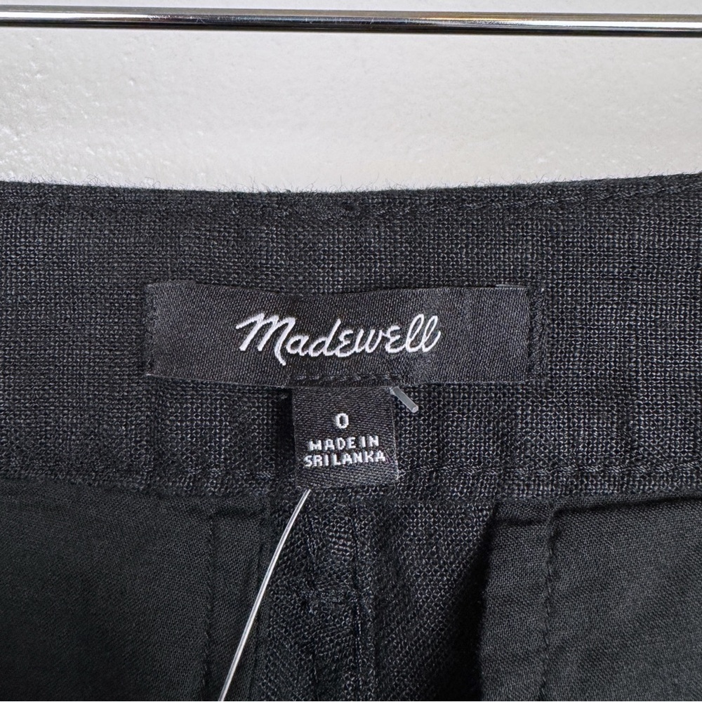 Madewell Patch Pocket Flare Pants 100% Linen Black Size 0/XS NWT - Picture 9 of 10